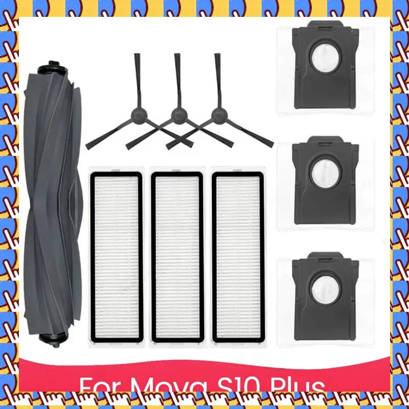

A79I For Mova S10 Plus Robot Vacuum Cleaner Parts Accessories Main Side Brush Hepa Filter Dust Bag Replacement Parts