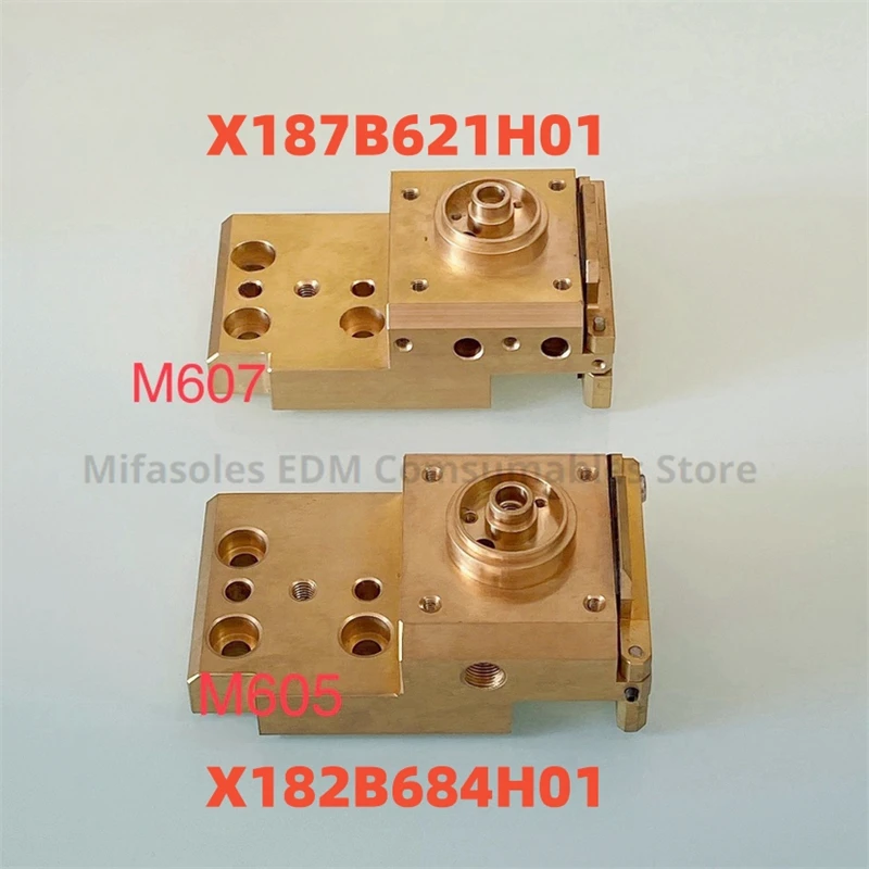 EDM Lower Guide Block With Plate X182B684H01 X187B621H01 Lower Brass Die Block for Mitsubishi DWC-Series Wire Cut EDM Machines