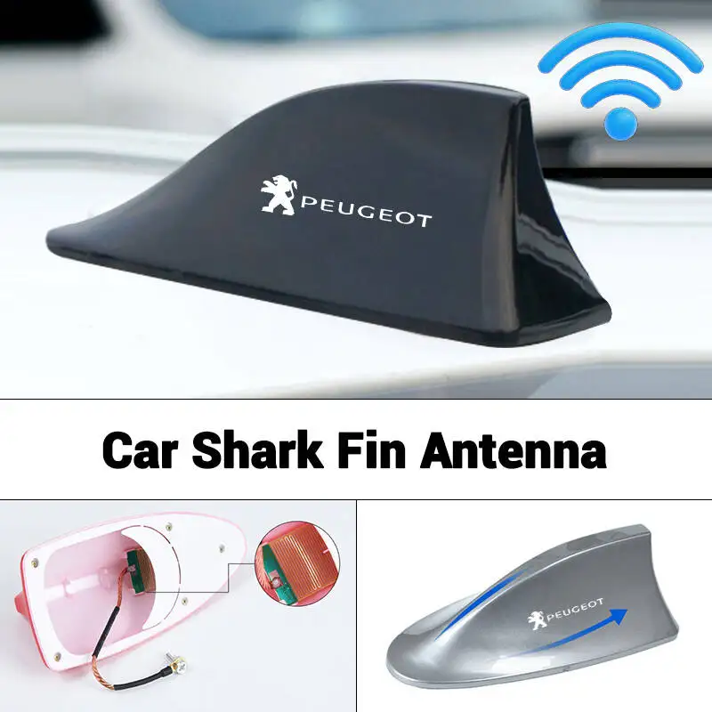 Car Interior Accessories Roof Top Mount Shark Shape Fin Antenna Radio Signal Aerial For Peugeot 308 3008 206 307 207 208 407 508