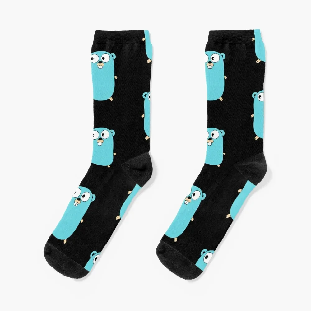 

The Go Gopher: Official Golang Logo (Black) Socks winter gifts cool designer brand sheer Man Socks Women's