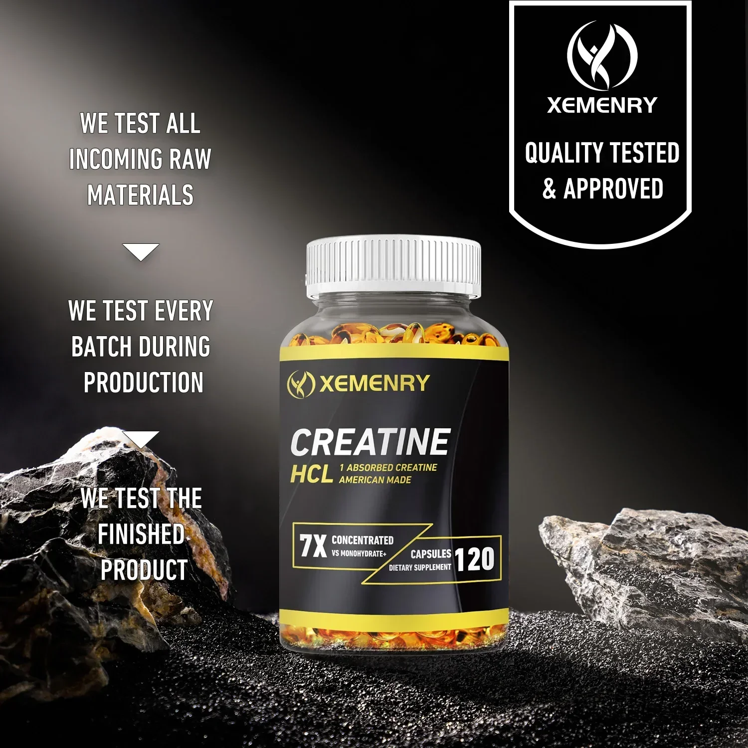 

Creatine HCl - Increase Strength, Build Muscle and Improve Performance, Power for Men Supplement