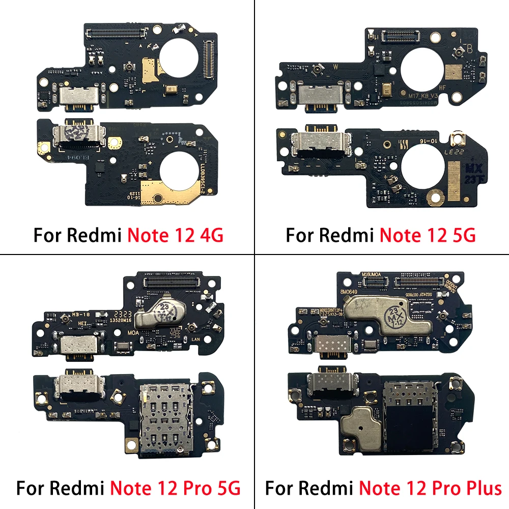 

10 Pcs For Xiaomi Redmi Note 12 4G 5G / Redmi Note 12 Pro Plus 5G USB Charging Port Flex Cable With Fast Charging IC Board Parts