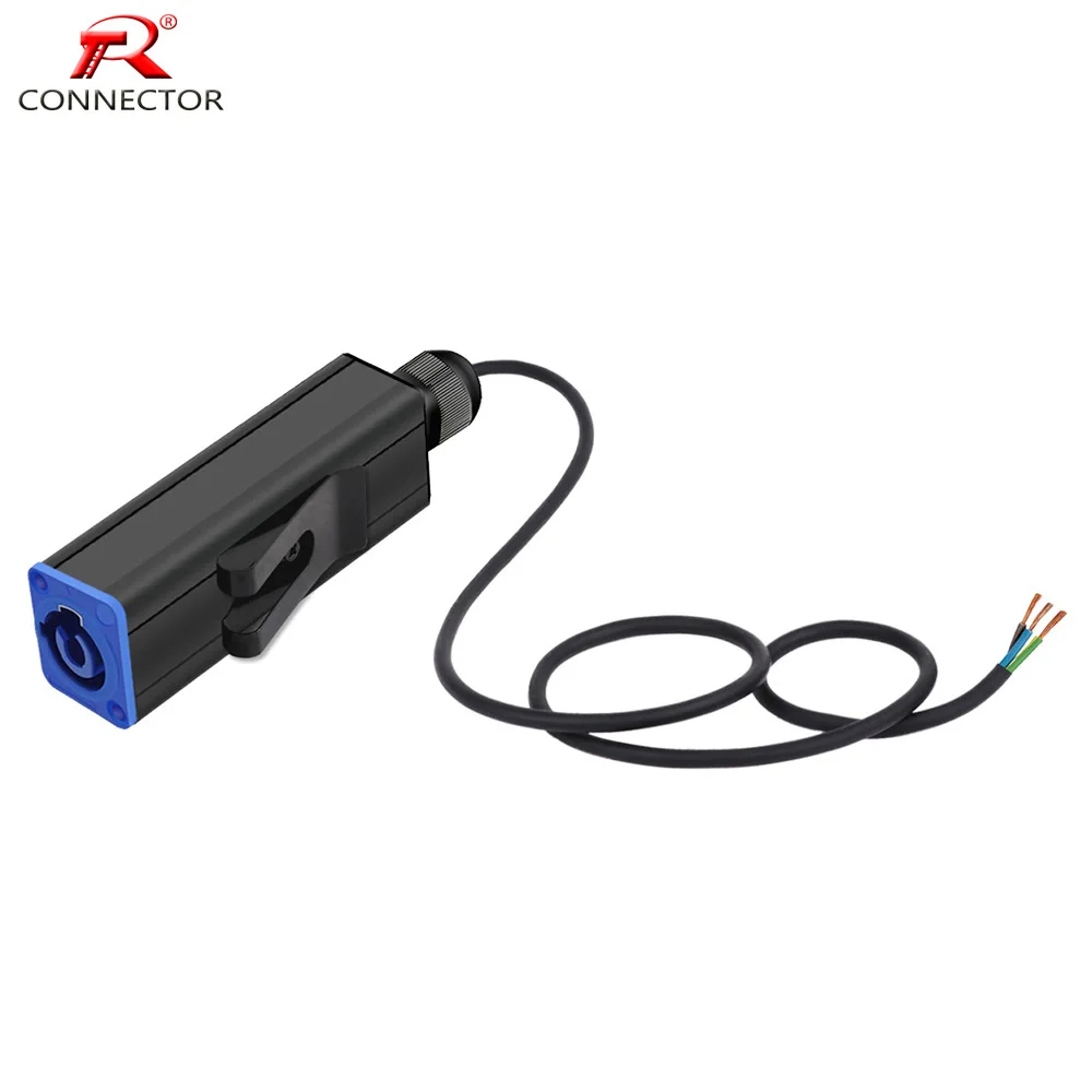 INput/Output 3 Core Powercon Cable Gland Electronic Engineering Box Powercon Couplers Extender Connector Housing Case with Clip