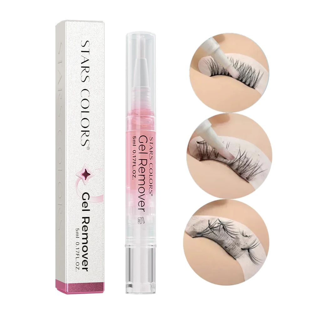 STARS COLORS フルーツの香りのまつげリムーバー ジェル 5ML 素早く楽につけまつげを除去する 優しく携帯可能なアイメイクアップリムーバー