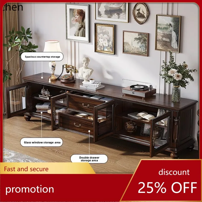 

Hxl tv stand solid wood wall-mounted storage cabinet floor storage unit