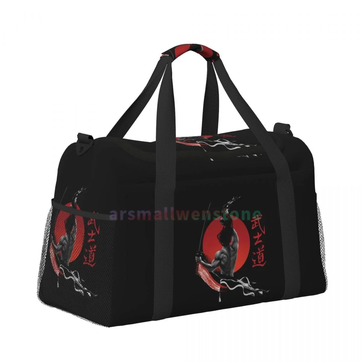 Japan Samurai Spirit Travel Duffel Bags Sport Gym Yoga Luggage Bag Personalized Weekender Bag with Shoulder Strap