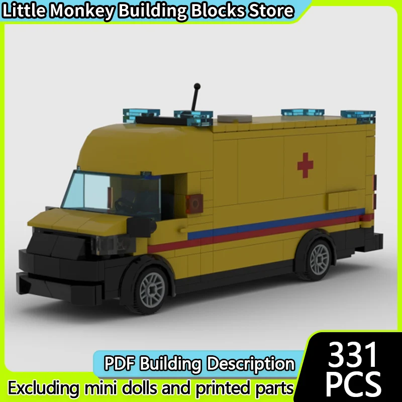 

Конструктор MOC «Городская машина скорой помощи» (модульная, европейский стиль), развивающая игрушка для детей, подарок на праздник, набор для сборки