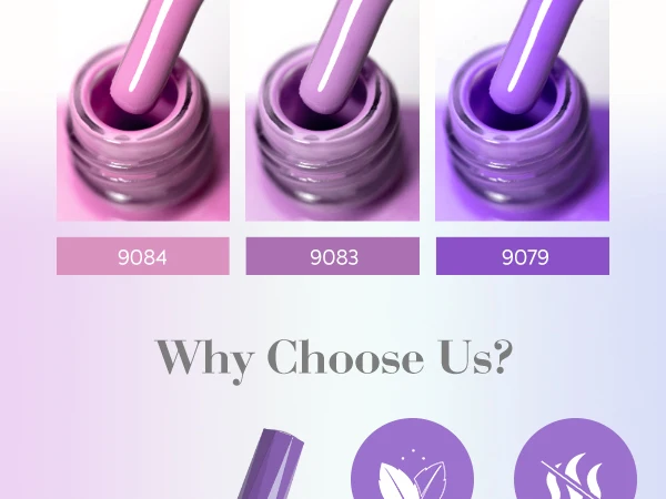 Verbessertes HEMA FREE CANNI Nagelgel-Nagellack-Set, hellviolette Kollektion, geleerosa, natürliches französisches Nageldesign, Soak Off UV-LED-Nägel – Detail 8