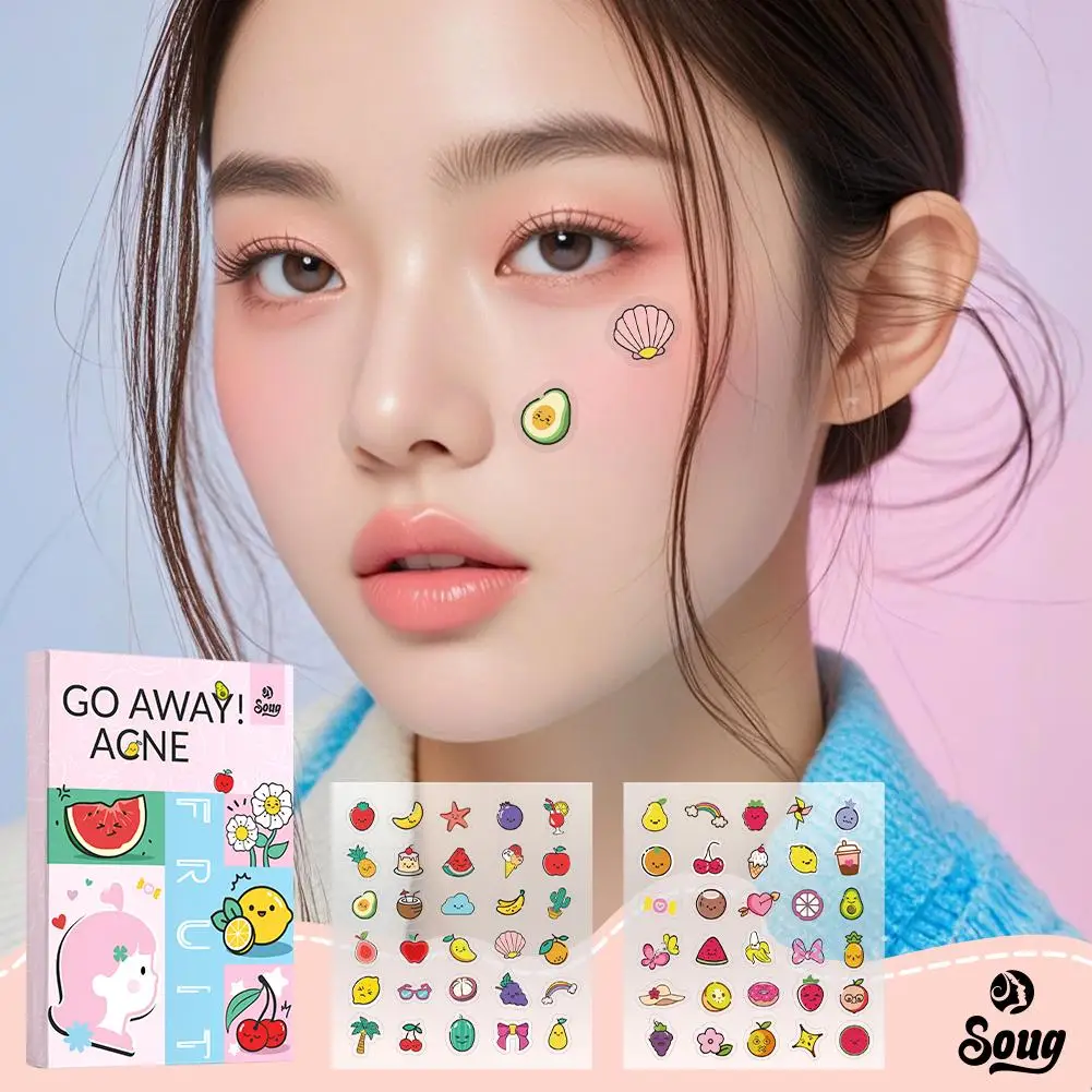SOUG 120Pcs Cute Food Shape Acne Pimple Patch Stickers Blemish Spot Concealer Cover Acne Treatment Pimple Remover Skin Care