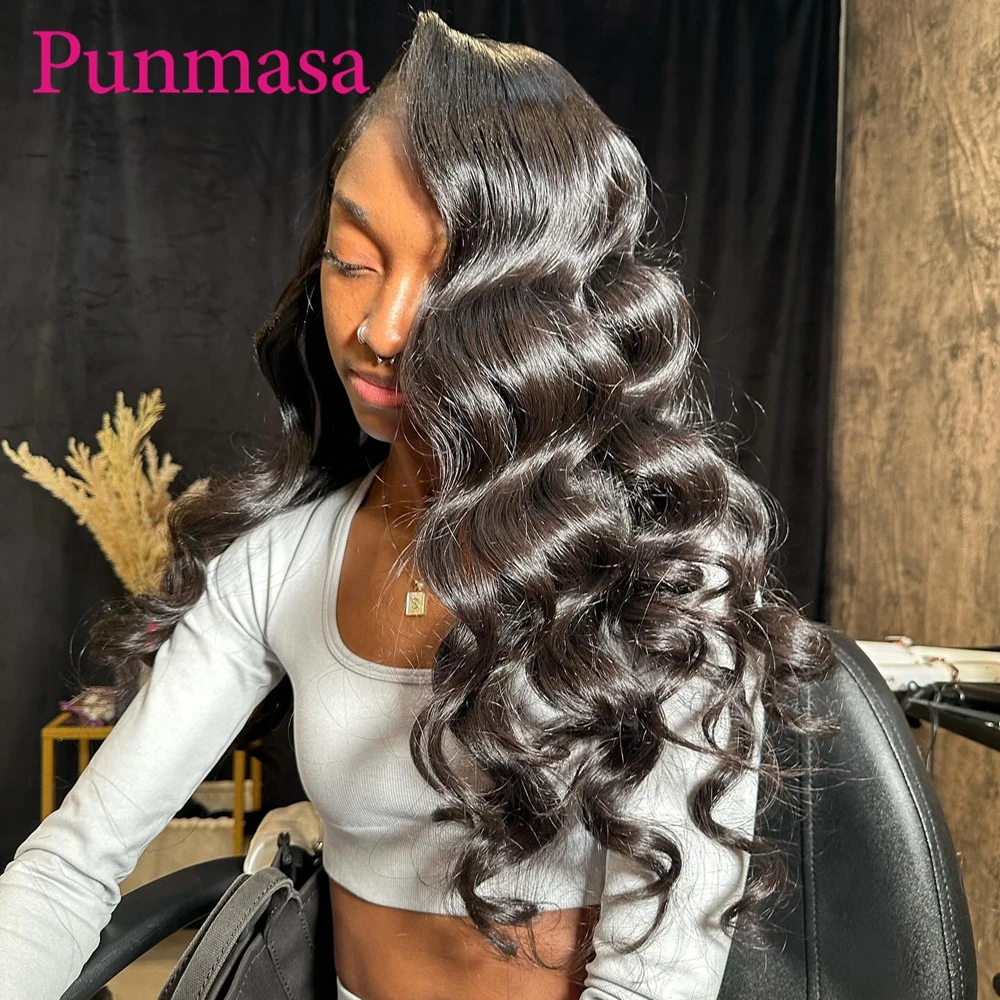 Punmasa Donkergroene Body Wave Human Hair Pruik 13X6 Transparante Kanten Pruiken Voor Zwarte Vrouwen Pretokkelde 200% 13X4 Frontale Pruik