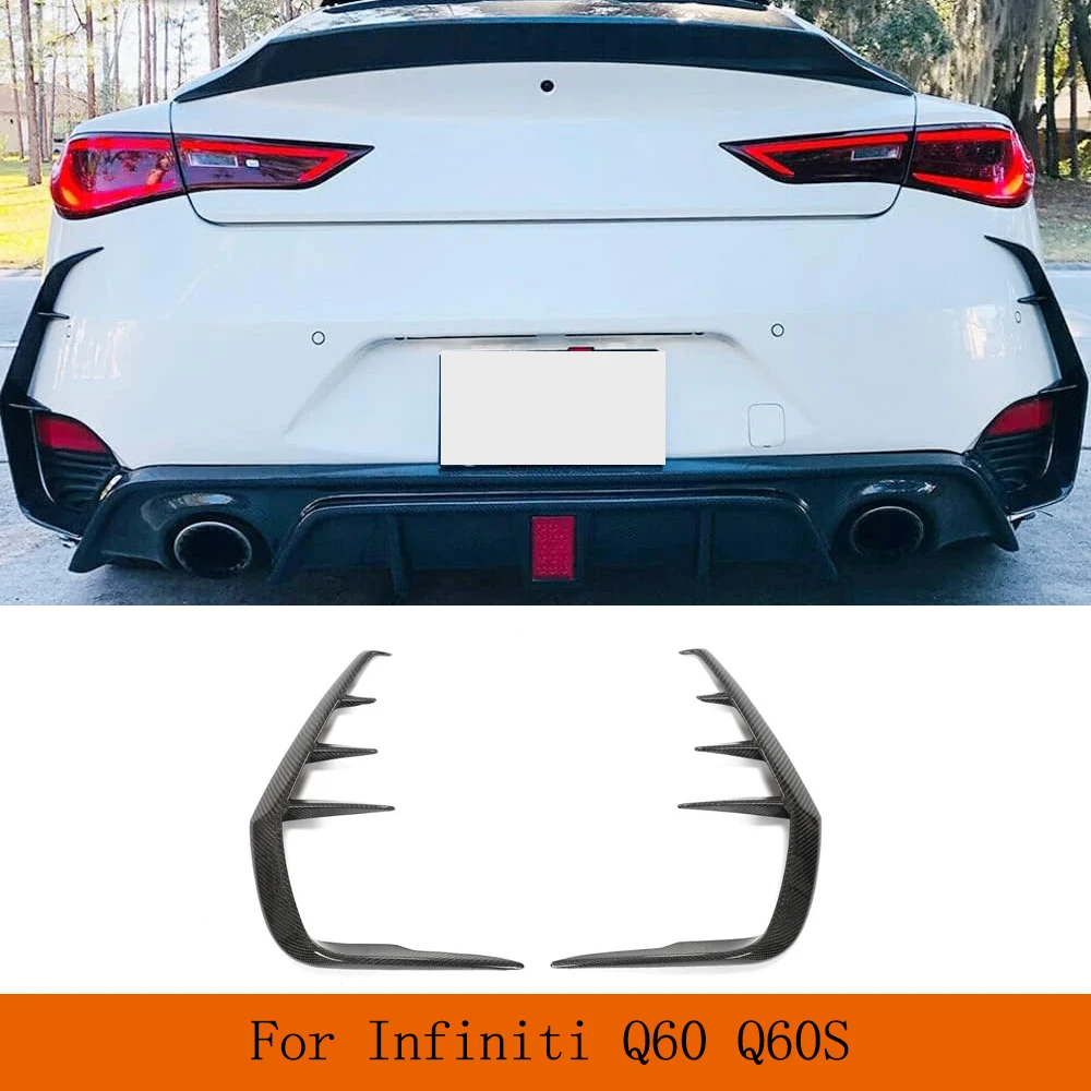 

Car Rear Bumper Bumper Canards for Infiniti Q60 Coupe 2-Door 2016-2020 Carbon Fiber Bumper Fins Canards Trims