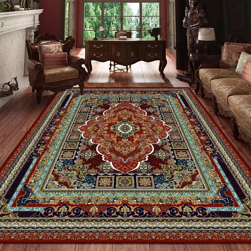 Vintage Persian Living Room Full Rug Ethnic Style Coffee Table Sofa Mats Bedroom Bed Cloakroom Carpet light luxury carpet