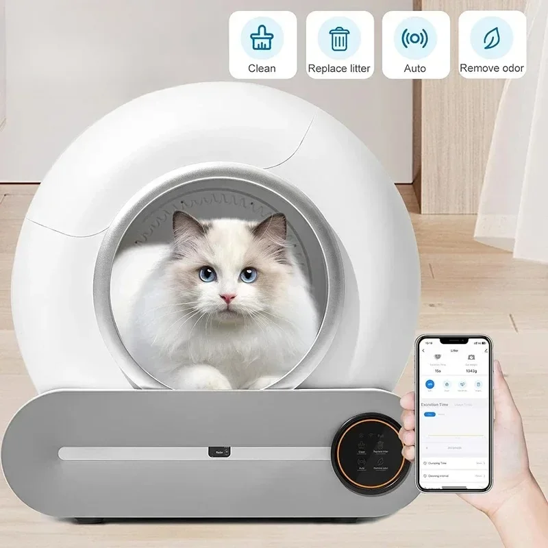 

Automatic Intelligence Cat Bedpans Self-Cleaning Cat Litter Box Advanced Safety System Electric Sandbox Closed Pet Products