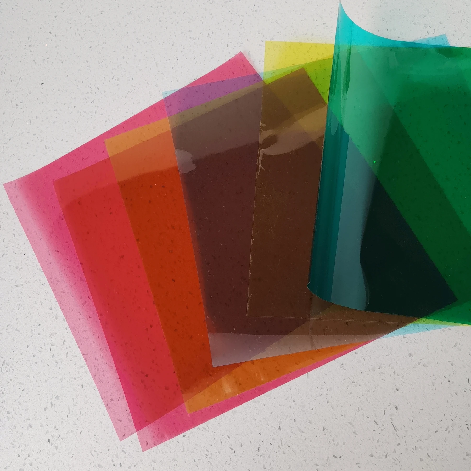 8"x8"Glasses Film Color Window Sunscreen Heat Insulation Transparent Paper Decoration Wedding Handmade Props Magic Laser Sticker