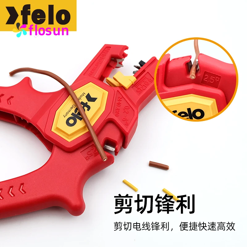 Felo 583 999 11 متجرد الأسلاك الأوتوماتيكي - مجموعة أدوات كهربائي متعددة الاستخدامات لتجريد الأسلاك بدون جهد، قوية ومتينة #3