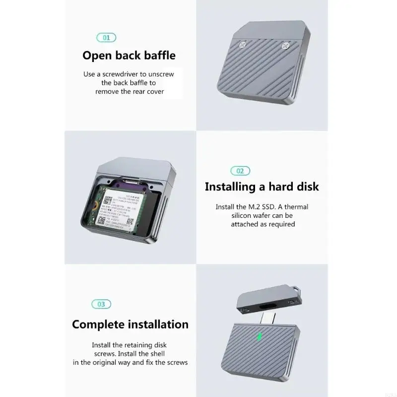 62ka Slank en duurzame metalen harde schijfkoffer voor m.2 SSD's, ideaal voor opslag bij weg