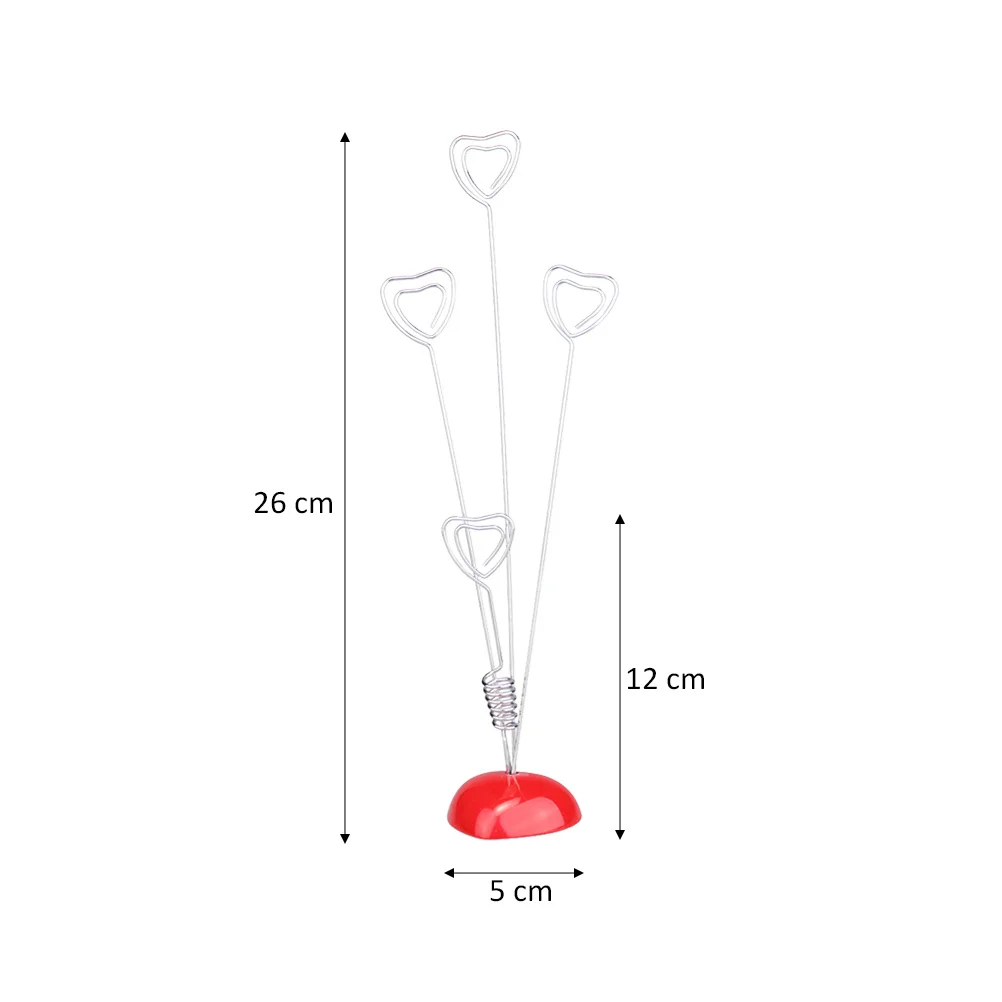 

2pcs Red Heart-Shaped Resin Base Photo Clip Holder Note Memo Clips For Office Home Desktop Decorative Frame Display Stand
