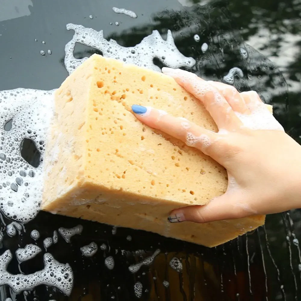 Car Yellow Thick Sponge Block Car Supplies Auto Wash Tools Absorbent Car Wash Sponge Extra Large Cleaning Honeycomb Coral