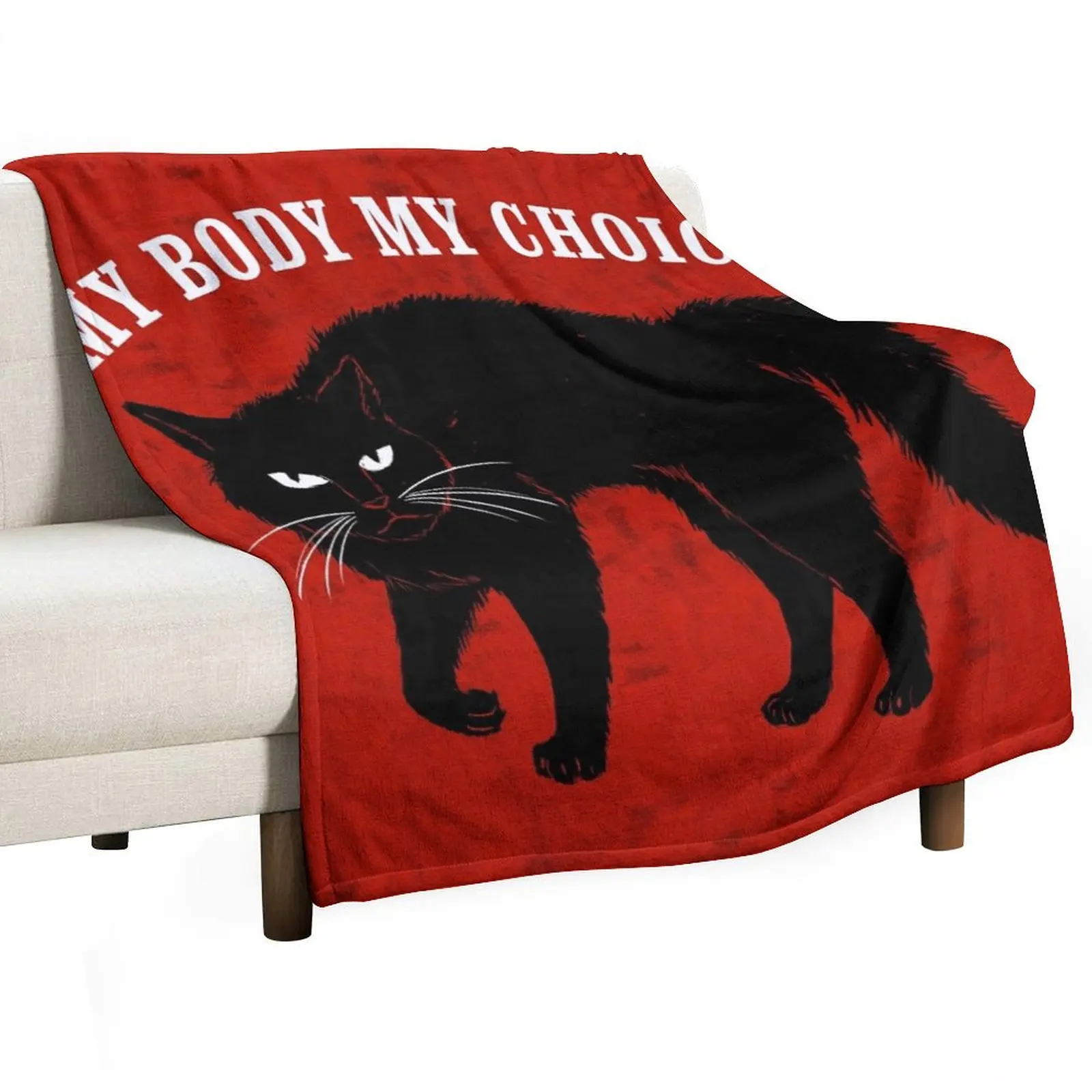 My Choice Red Background Throw Blanket Large Flannels Blankets