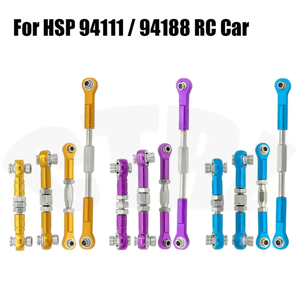 

1 Pair CNC Machined Aluminium Alloy Steering Rod RC Linkage Servo Rod Replacement Accessory for HSP 94111 / 94188 RC Car Upgrade