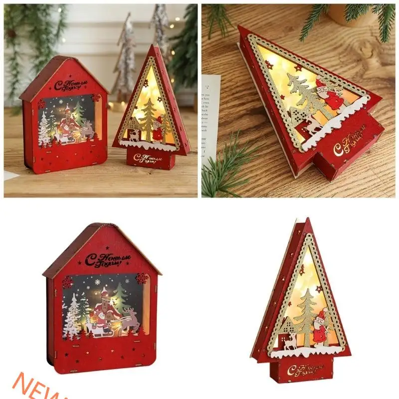 Holiday Christmas Village House liderou o enfeite iluminada para decors casa
