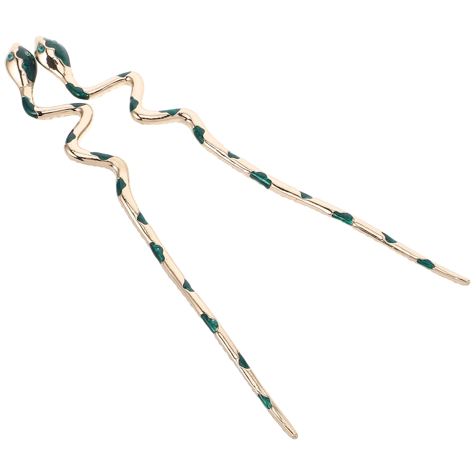 

2pcs Golden Alloy Snake Shape Hair Accessories For Women Stylish Bun Sticks Halloween Weddings Elegant Hairstyling Tools