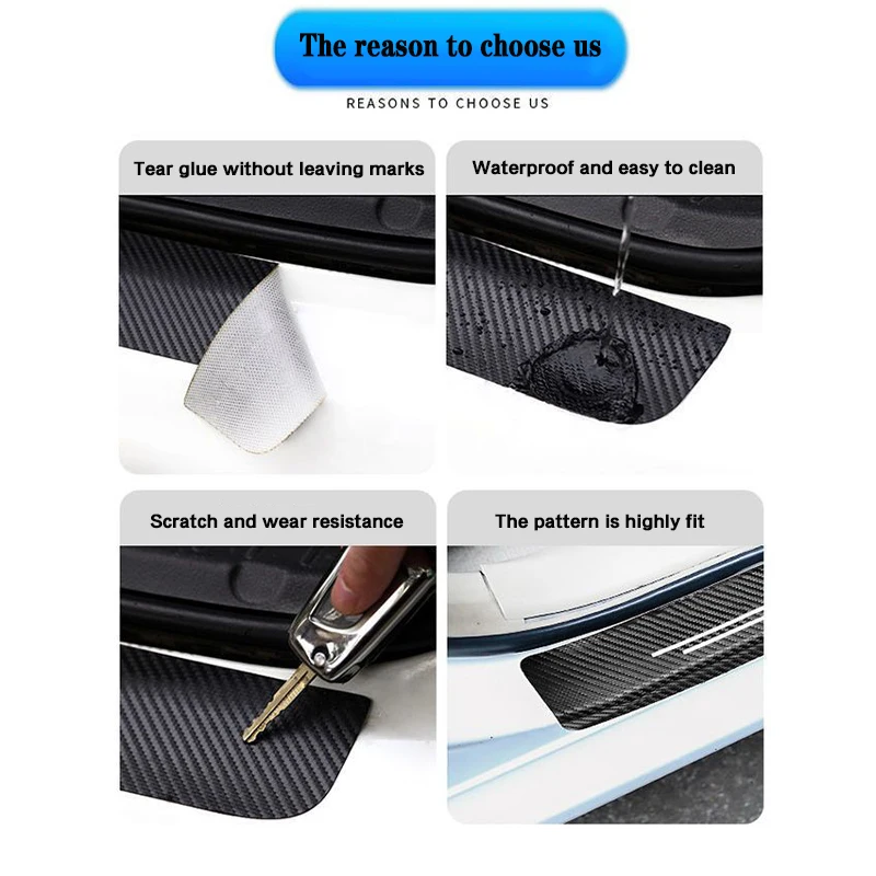 Car Trunk Sticker Auto Accessories Carbon Fiber Protective pad For opel ASTRA CORSA Mokka OPC Anti Stepping Strip Protection