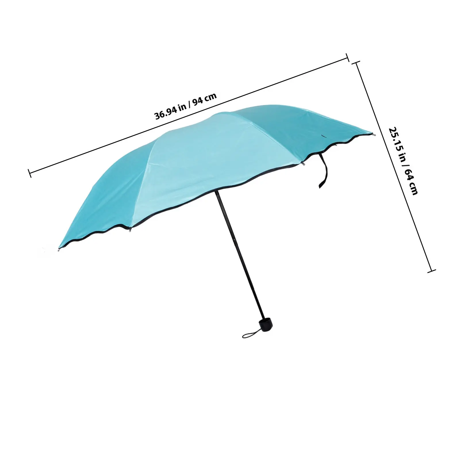 Foldable Travel Compact Rain Windproof Umbrella Mint Green Color Changing Uv Protection Small Threefold Portable Umbrella