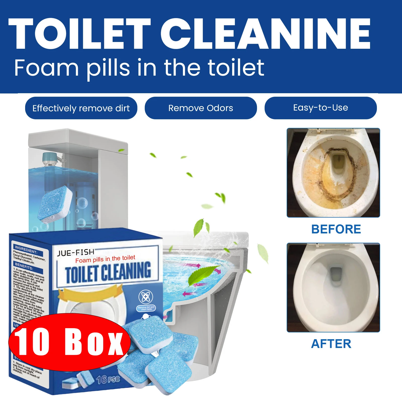 Toilet Deodorant Wc Clean Bathroom Cleaning Yellow Scale Urine Stains Toilet Bowl Cleaner Tablets Automatic Remove Household Use