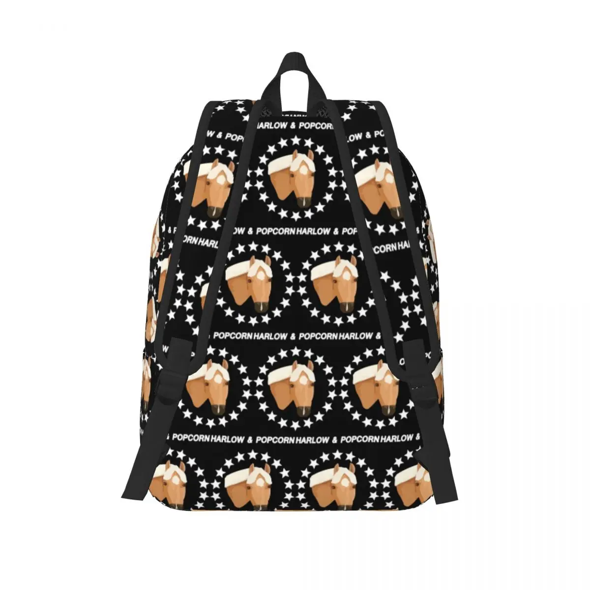 Harlow And Popcorn Merch Popcorn The Pony Backpack School Bag Hiking Travel Daypack for Men Women Fashion Bookbag Shoulder Bags