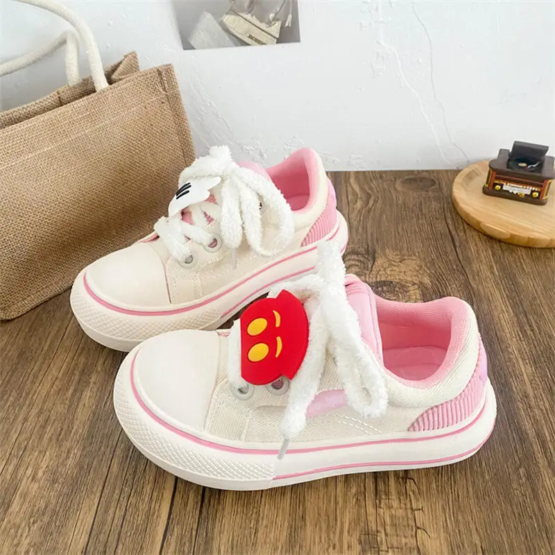 

Hot Women's Cute Cartoon Sneakers Casual Lace-Up Shoes Fashion Kawaii Canvas Shoes Sweet Girls Outdoor Shoes for Daily Matching