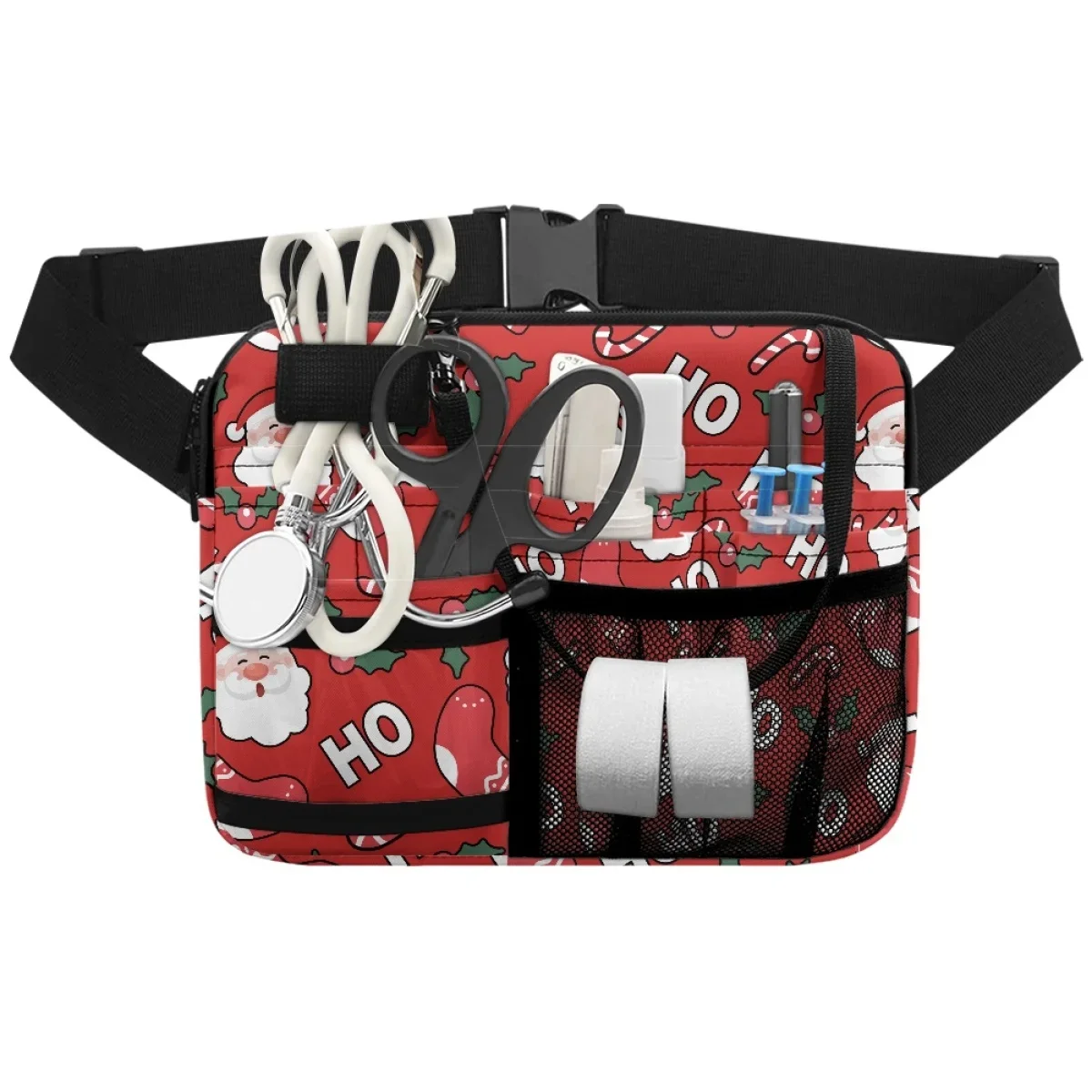 Detachable Waist Bag Cartoon Santa Claus Adjust Strap Fanny Pack Emergency Organizer Storage riñoneras Para Hombre New Christmas