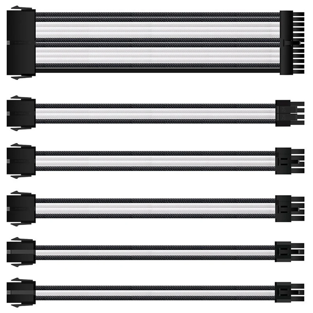 

1Set ATX Extension Cable PC GPU CPU Power Supply Wire Computer Connectors 1X24Pin,1X4+4(8Pin) CPU,2XPCIE 6+2P,2XPCIE