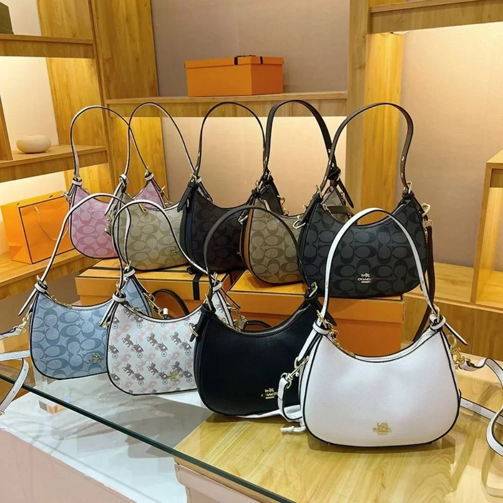 

Women's half moon shaped purse, letter shoulder bag, high-quality multifunctional, leather, fashionable casual, top designer