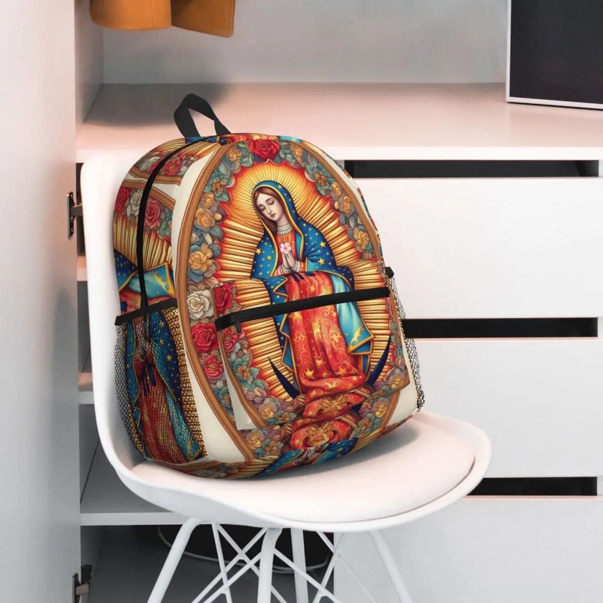 مريم العذراء غوادالوبي المكسيك الكاثوليكية القديس حقيبة ظهر الطالب حقيبة مدرسية المشي لمسافات طويلة السفر Daypack صبي فتاة الكتب حقائب الكتف