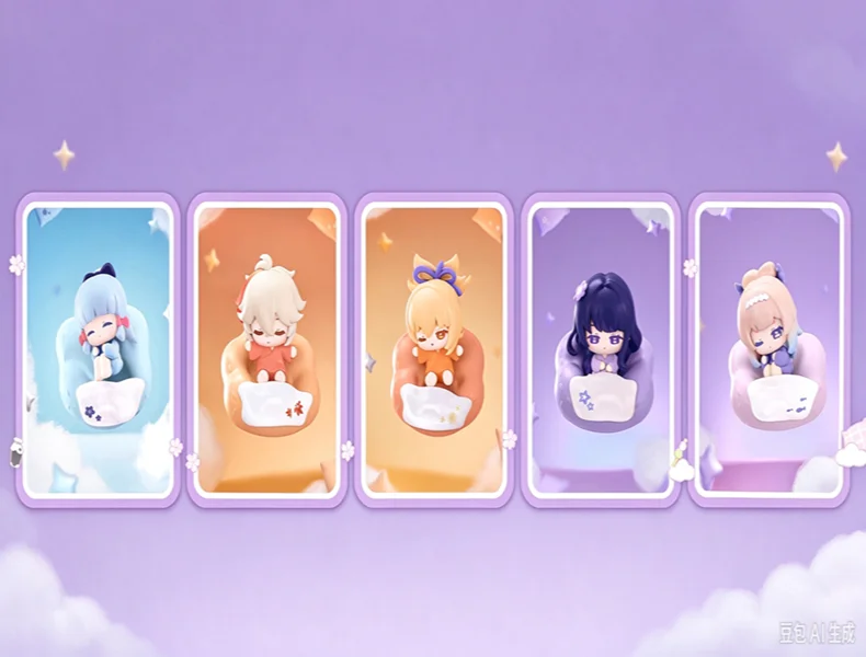 [Authentic] Dreaming in the Clouds Series Chibi Fridge Magnets  Genshin Impact Original Anime Figurines  Christmas Gifts