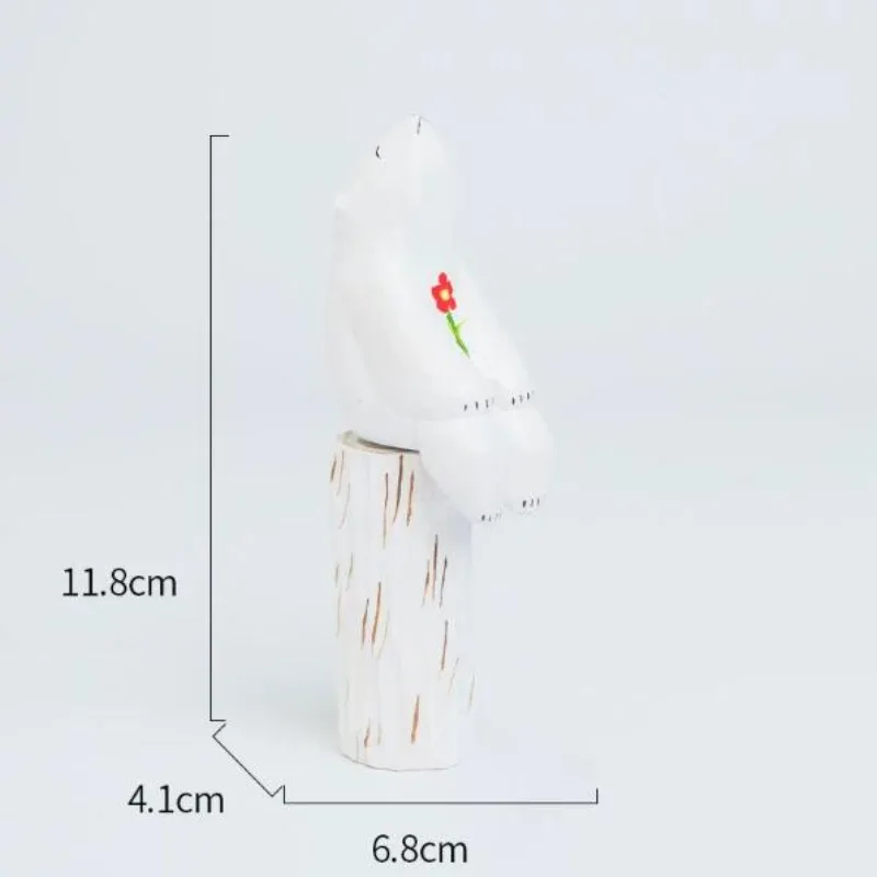 1 PC Stargazing Polar Bear Hand Carved Wood Statue Celestial Themed Desk Art Home Decor Gift Night Sky Inspired Animal Figurines