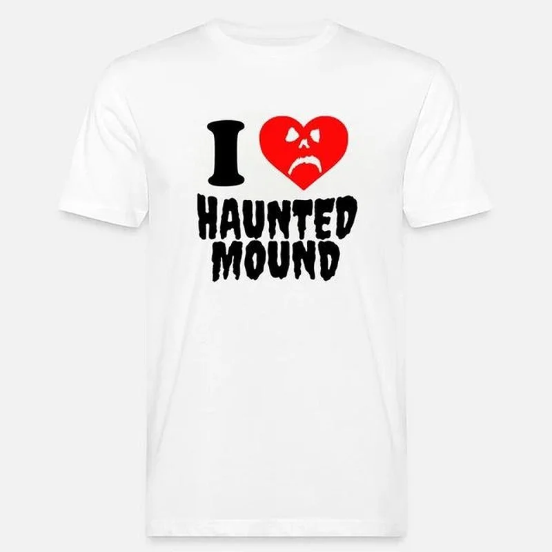 I love hunted moon letter printed women's top T-shirt Halloween punk street casual retro 2000s oversized women's top T-shirt