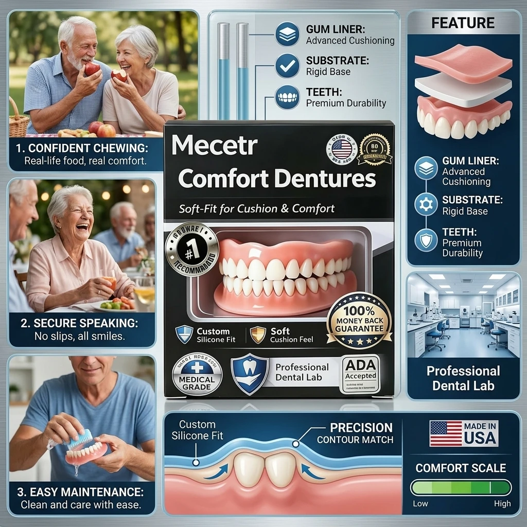 Portable Fake Teeth Adult Adjustable Dentures Teeth Set Wholesale Full Mouth Denture Sample Models and Elderly Full Mouth 1/5/10