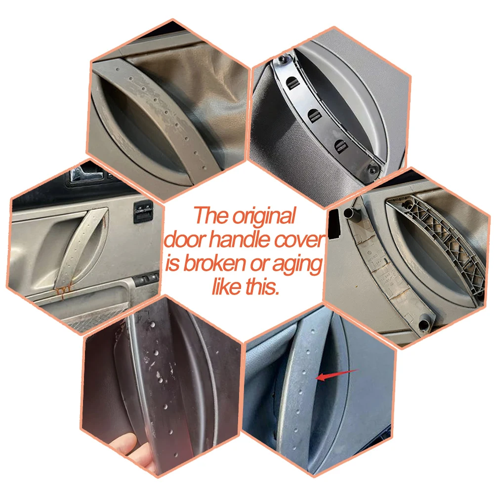 Interior Left Right Door Panel Pull Handle Cover Repair Kit Replacement For Volkswagen VW Beetle 1998-2010 1C0867171A 1C0867172A