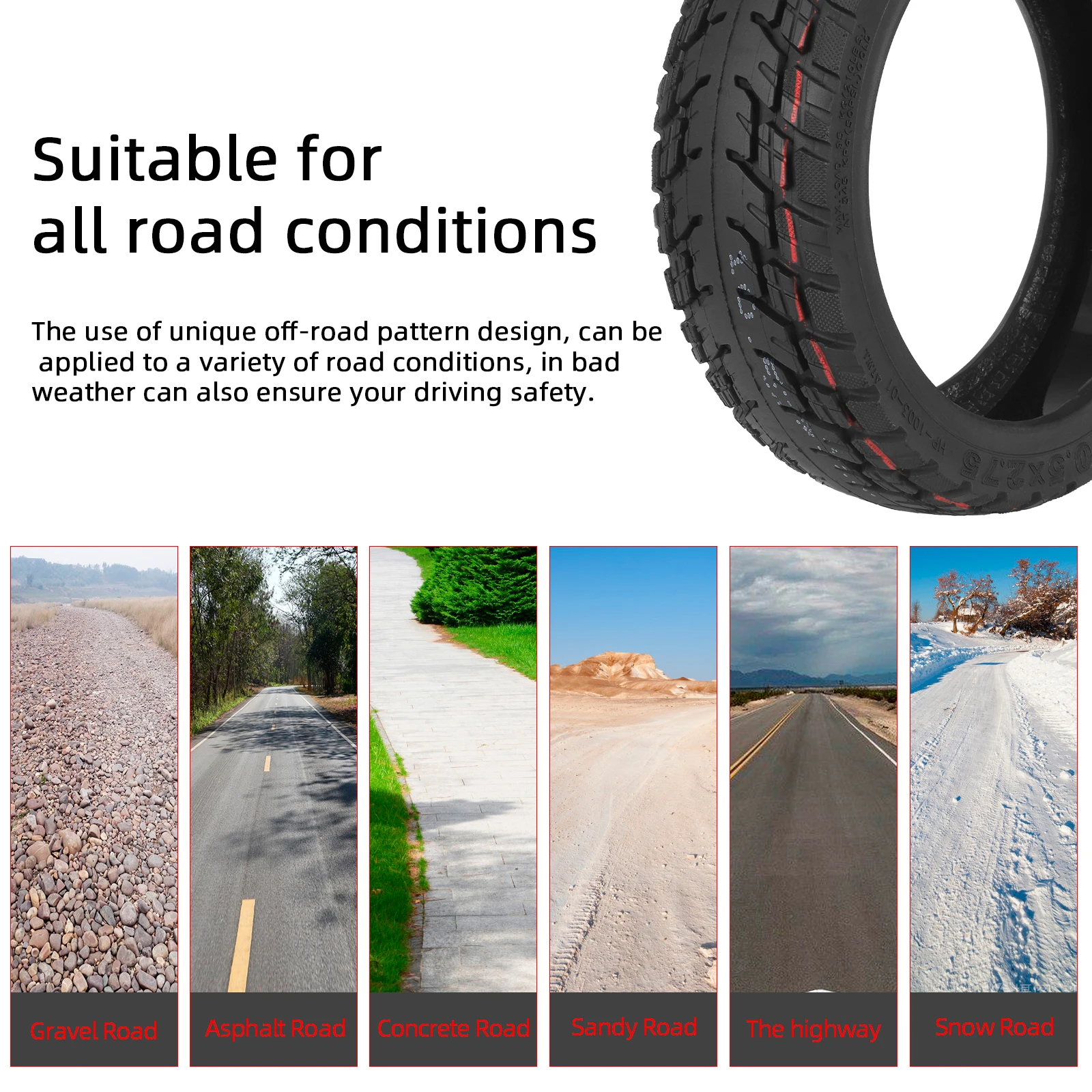 Ulip 10.5x2.75 Self-healing Tubeless Tire 10Inch Thickened Non-slip Built-in Self-repair Glue For Ninebot P65 P100/S/SU Scooters