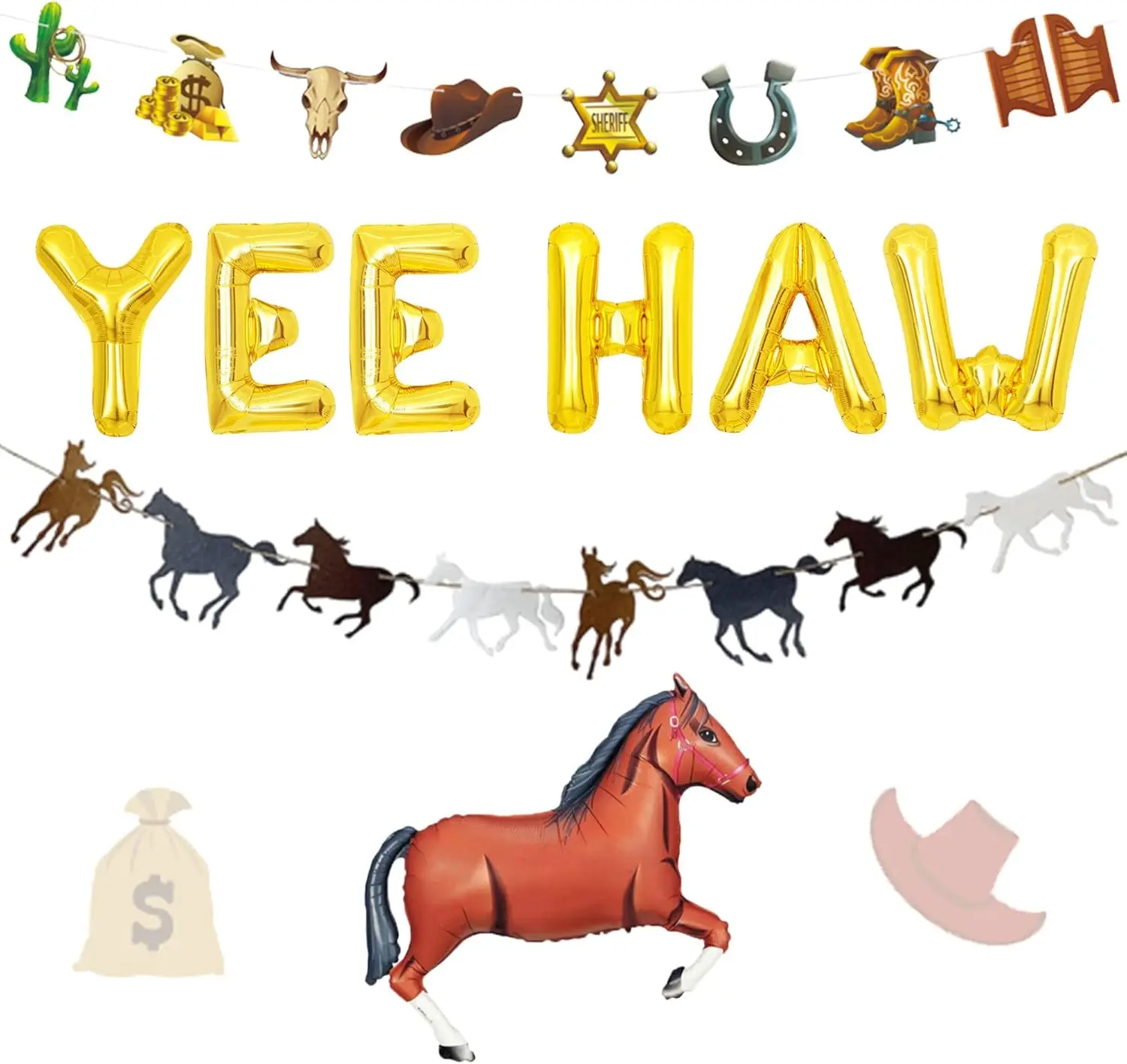 

Yee Haw Balloons Yee Haw Western Party Western Cowboy Yee Haw Banner Party Decorations Cowgirl Birthday Decoration Cowboy