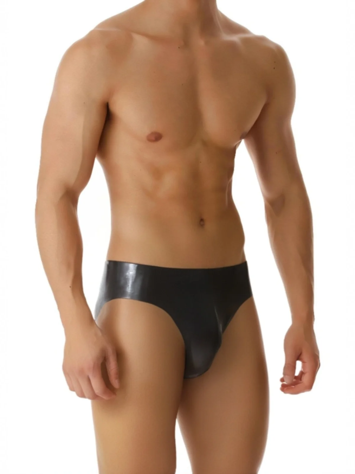 Roupa íntima masculina de látex, à prova d'água e anti-vírus, transparente, borracha côncava-convexa, emenda sem costura