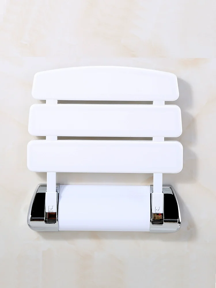 Bathroom folding stool wall-mounted folding chair stool bathroom shower chair non-slip shower chair.