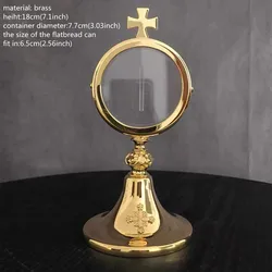 Gold Plated Holy Reliquary Brass Monstrance Christian Baprism Church Supplies