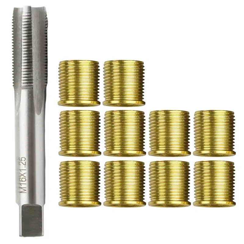 A27F-M14X1.25 Thread Inserts M16X1.25 Thread Tap Repair Kit For Damaged Threads Car Pro Coil For Restoring Tool