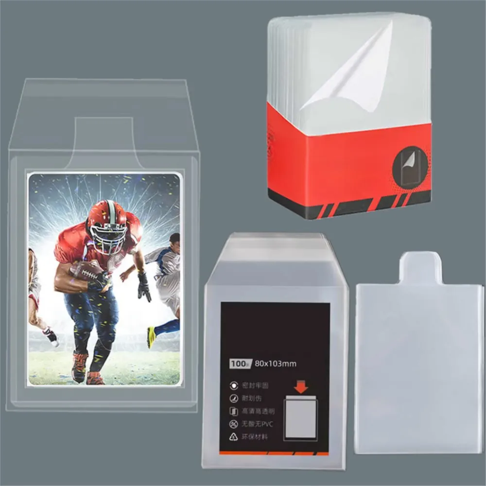 

Набор из 100 защитных карточных пакетов для жестких пластиковых карт, для коллекционных карточных игр Pokemon TCG и спортивных карт.