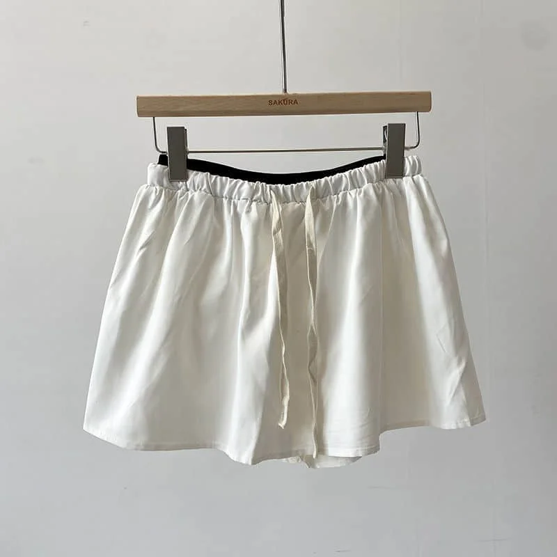 Short Skirts for Women Minimalism Vintage Casual Summer Sale Drawstring A-line Skirts Korean Style Streetwear Clothes for Women