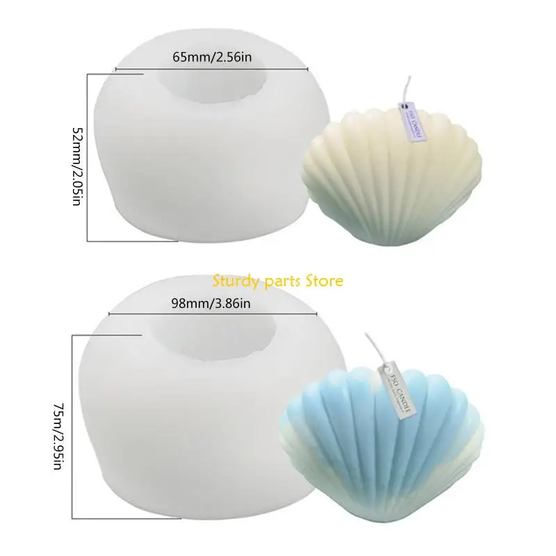 97QC 3D océano para caparazón jabón silicona con vela Hacer molde molde caramelo para fondant Decoración para