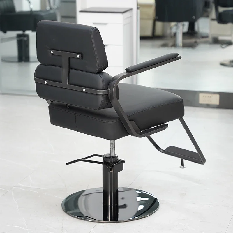 Simple Vintage Barbershop Barber Chair Swivel Lift Perm Barber Chair Hair Dyeing Shave Cadeira De Barbeiro Salon Furniture